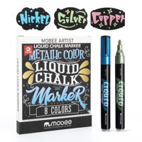 Mobee - Marcadores Plumón Lápices Tiza Líquida 8 Colores Metálicos