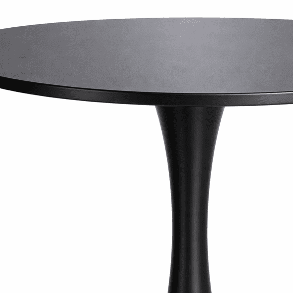Mesa Redonda Negra 80x74 Cm Minimalista Base Metalica
