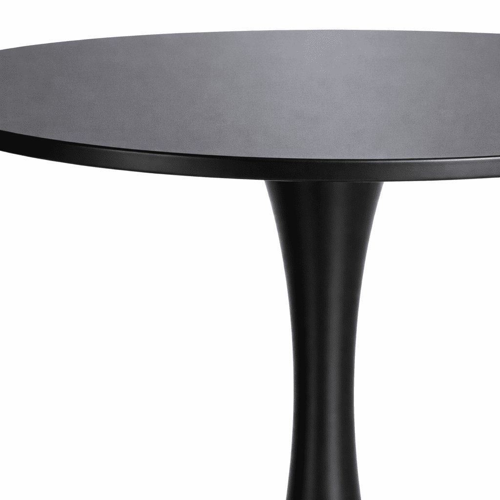 Space Home - Mesa Redonda Negra 80x74 Cm Minimalista Base Metalica