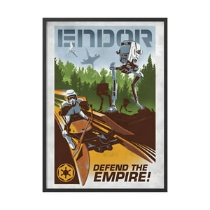 Creango - Cuadro Poster Enmarcado Star Wars Endor Decorativo
