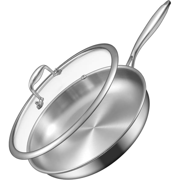 EWFEN Sartén de acero inoxidable Tri-Ply de 12 pulgadas