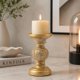 thumbnail image 3 of Porta Vela Candelabro Decorativo Elegante Dorado Flor 20cm Dorado, 3 of 4