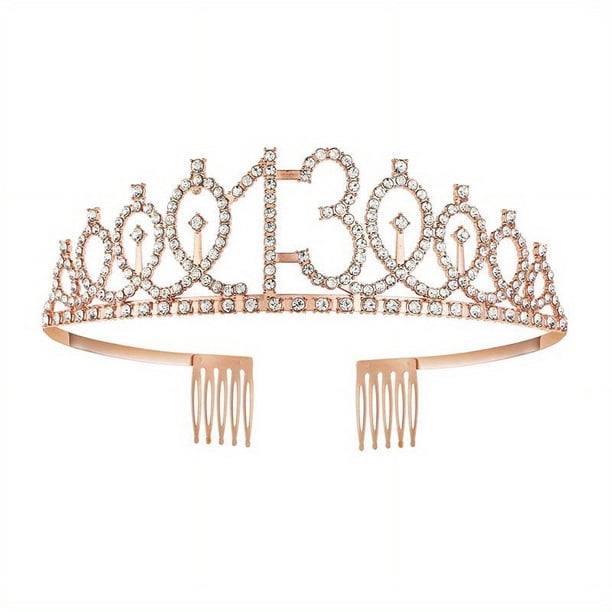 1pc, 3th To18th Birthday Crown, Crystal Crown Birthday Anniversary Decoration, Happy Birthday Party Supplies, Birthday Decoration, Party Decor, Party Supplies