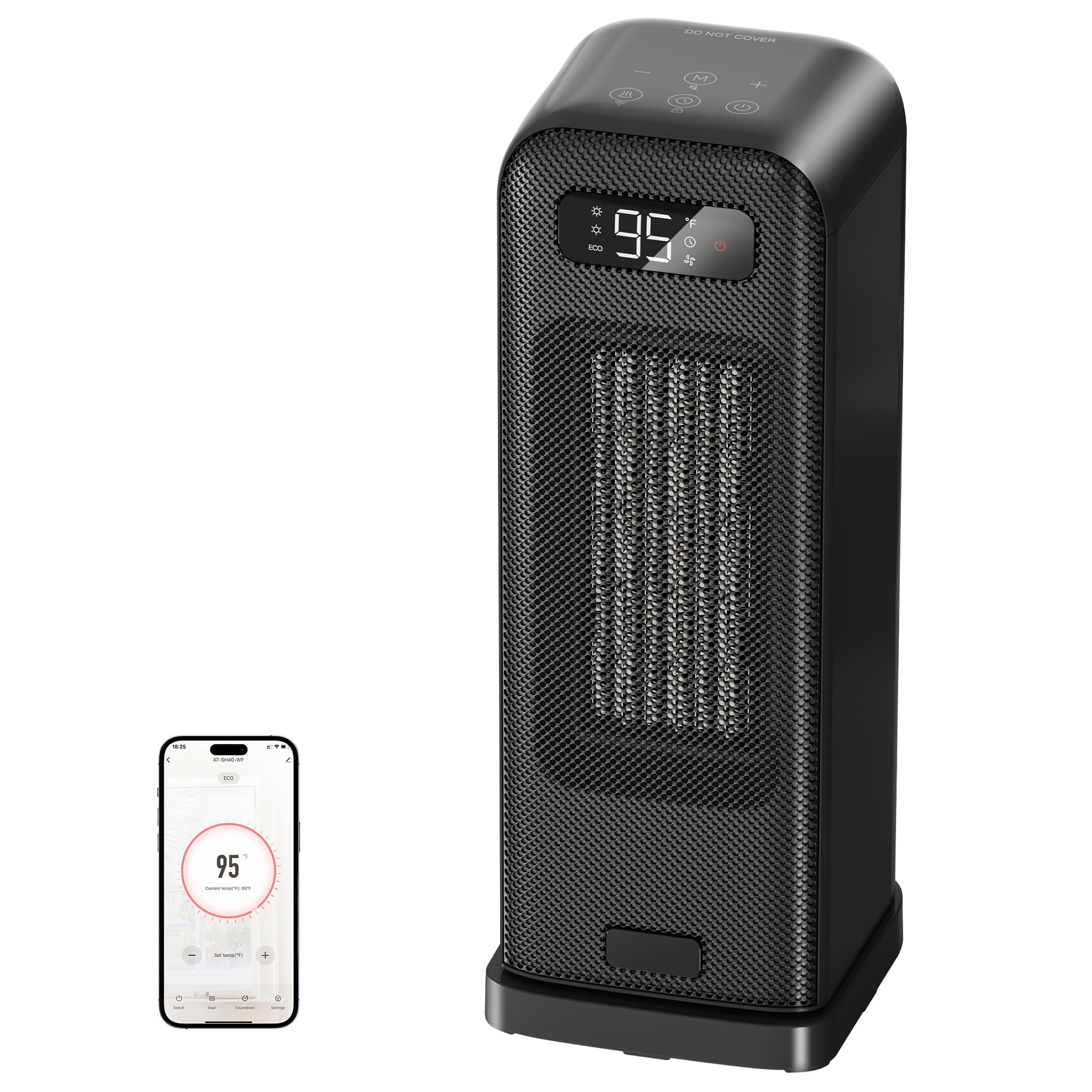 Calefactor Eléctrico Inteligente Flanur De 1500 W Con Wifi, Control Por Voz Y Temporizador