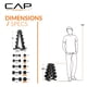 thumbnail image 5 of Set de mancuernas CAP de 68 kg con recubrimiento hexagonal y rack rojo, 5 of 8