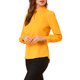 thumbnail image 4 of INSPIRE CHIC Blusa de Mujer con Cuello Alto, Pliegues y Botón de Ojal, Talla S, Amarillo Brillante, 4 of 7