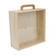 thumbnail image 1 of Caja De Madera Con Asa Con Tapa Deslizante Sin Pintar Caja De Baratija Portátil Vacía Tapa Acrílica Grande, 1 of 5