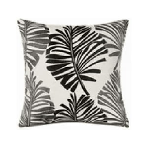 Genérico - Pack De 6 Fundas De Cojín Lino Hoja Decoración 43X43 Cm Negro