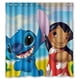 thumbnail image 1 of Cortina de ducha con bonitos dibujos de Lilo y Stitch Ohana, juego de cortina de baño con ganchos, tamaño 66 x 72 pulgadas, 1 of 3