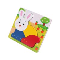 Magideal - Rompecabezas De Animales Colores Formas Cognición Juego De Bloques 3D Rompecabezas De Madera