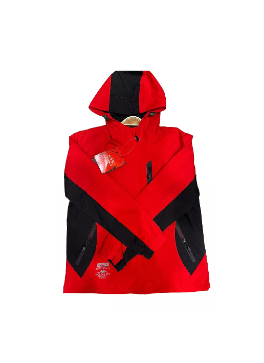 Genérico - Chaqueta Cortaviento Deportiva Ultra Liviana Micropolar Rojo, Talla Xs