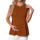 thumbnail image 1 of INSPIRE CHIC Blusas de maternidad para mujer, sin mangas, con pliegues, peplum, manga corta, casual, elegante, sin mangas, embarazo, S marrón, 1 of 6