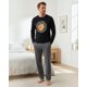 thumbnail image 3 of Pijama Hombre Algodón Estampado Garfield Negro negro S, 3 of 7