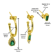 thumbnail image 2 of Pack de aros Diana zirconias verdes bañado en oro, 2 of 3