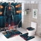 thumbnail image 1 of Cyborg-theme 4-Piece Shower Curtain Set with Rugs, Waterproof Bathroom Decor Set Includes Bath Mat, U-Shaped Rug, Toilet Lid Cover and Curtain with Hooks, 1 of 6