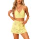 thumbnail image 1 of INSPIRE CHIC Conjunto de Cobertura de Ganchillo Bohemio para Mujer, Top sin Mangas con Aberturas y Mini Falda a Juego para Vacaciones en la Playa, L Amarillo, 1 of 6