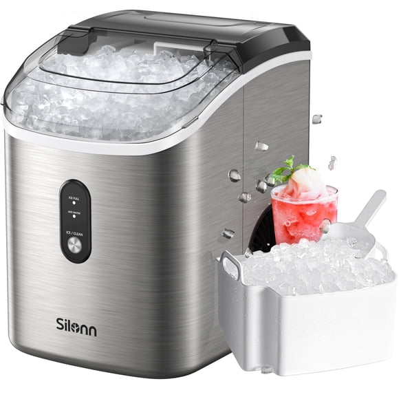 Máquina de hielo en forma de pepitas Silonn para encimera con autolimpieza de 3 libras por día