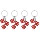 thumbnail image 1 of 4 paquetes de llaveros con amuleto de dados de la suerte, mini dados cuadrados en cubo 3D de resina con 3 colgantes para bolso, billetera, cartera, coche, accesorios de celular, rojo, 1 of 6