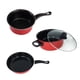 thumbnail image 5 of Juego De 3 Ollas Y Sartenes, Utensilios De Cocina Resistentes Para Restaurante, Cocina, Hogar, Color Rojo, 5 of 5
