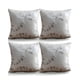 thumbnail image 1 of Pack De 4 Fundas De Cojines Satin Diseño Hojas 45cm X 45 Cm Blanco, 1 of 4