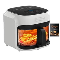 Freidora Boswell Glass, Calefacción Circulante, 7,5 L, Color Blanco, 1800 W