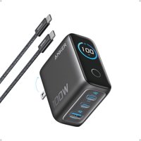 Cargador Anker B121B 100W 3 Puertos Gan Usb-C Con Pantalla Inteligente