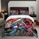thumbnail image 1 of 3pcs Anime Character City Adventure Vibrant Cartoon Illustration Pattern Three-Piece Bedding Set Soft And Comfortable Bedding Set Suitable for All Seasons, 1 of 5