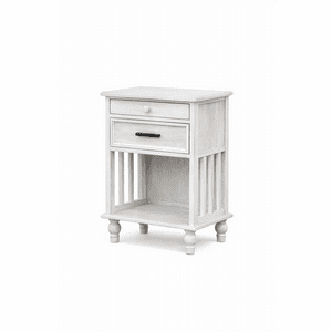 Space Home - Velador Vintage Blanco Madera Maciza 45X32X66 Cm