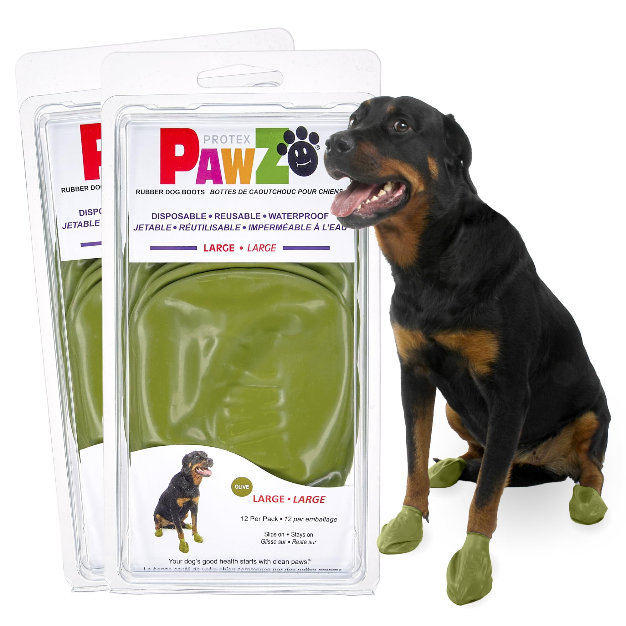 Botas Para Perros Protex Pawz De Goma, Impermeables, Para Todo Tipo De Clima, Grandes