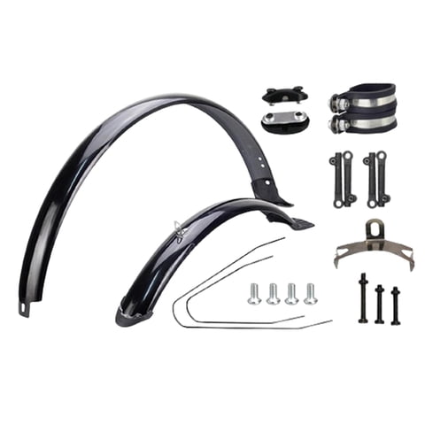 Ioensy - Guardabarros De Bicicleta De Montaña Guardabarros Delantero Trasero Impermeable De 24 Pulgadas Guardabarros Negro Con Abrazadera