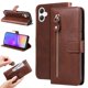 thumbnail image 1 of Funda tipo cartera para Samsung Galaxy A06 5G con bolsillo con cremallera y ranuras para tarjetas – Función de soporte Marrón, 1 of 5