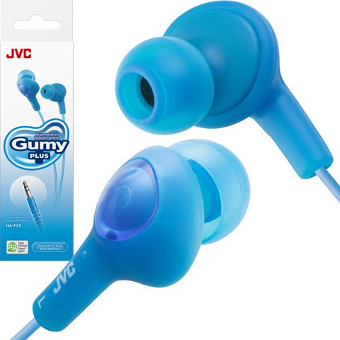 Audífonos Jvc Hafx5A Gumy Plus Intraurales (Azul) Alámbricos