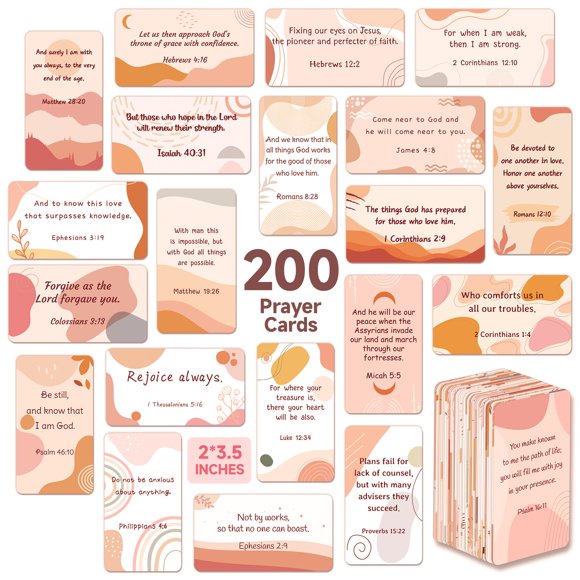 Tarjetas de Oración YTSQLER 200 uds Versículos Bíblicos estilo Boho
