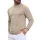 thumbnail image 4 of Suéter de cuello alto simulado acanalado para hombre, suéter informal de manga larga XL beige, 4 of 6