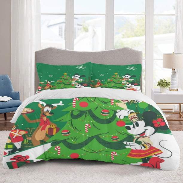 Mickey Mouse Bedding Sets Cartoon Duvet Cover Lightweight 3 Piece Bet Sets for Kids Boys Girls