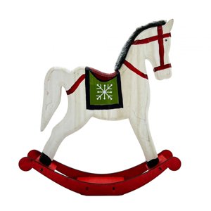 Magideal - Adorno De Caballo Balancín De Navidad, Decoración De Festival, Regalo, Decoración Del Hogar, Artesanía Decorativa De Madera, Adorno De Navidad Para Bo