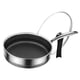 thumbnail image 4 of Sartén de acero inoxidable con tapa, wok para cocinar, sartén de inducción, fácil de limpiar, resistente sartén de panal, antiadherente para cocina de gas 30 centimetros, 4 of 5