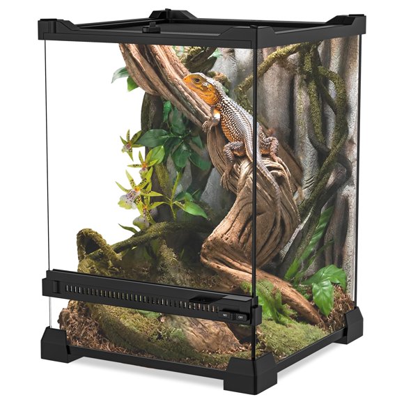 Terrario para Reptiles LURMMUE 20x20x30 cm con Tapa de Malla de Vidrio