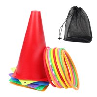 Magideal - Juego De Lanzamiento Juego De Patio Conos Marcadores De Campo Conos De Tráfico Juego De Carnaval Juego De Conos Y Anillos Para Entrenamiento Deportivo