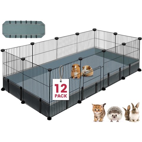Pet Playpen Viscoo De 12 Paneles Con Alfombrilla Impermeable Para Animales Pequeños
