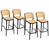 Moboi - Pack 4 Taburetes Delta Piso De Bar O Terraza 66Cm Negro