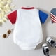 thumbnail image 2 of Mono de manga corta con estampado de letras del Día de la Independencia para bebés y niñas (4 de julio), ropa interior térmica cálida para recién nacidos (blanco, 12-18 meses), 2 of 6