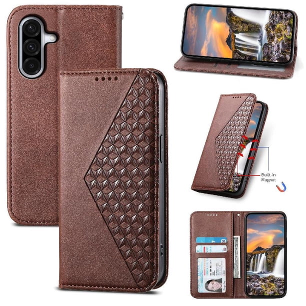 Funda Flip FOXDOCK para Samsung Galaxy A26 , Estilo Billetera con Diseño Rombo, Correa de Mano y Soporte, Uso Diario
