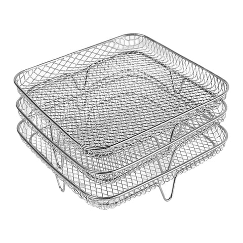 Bothyi - Rejilla Para Freidora De Aire De Tres Capas, Rejilla Para Barbacoa Reutilizable Para Freidora De Aire Para Asar En La Cocina