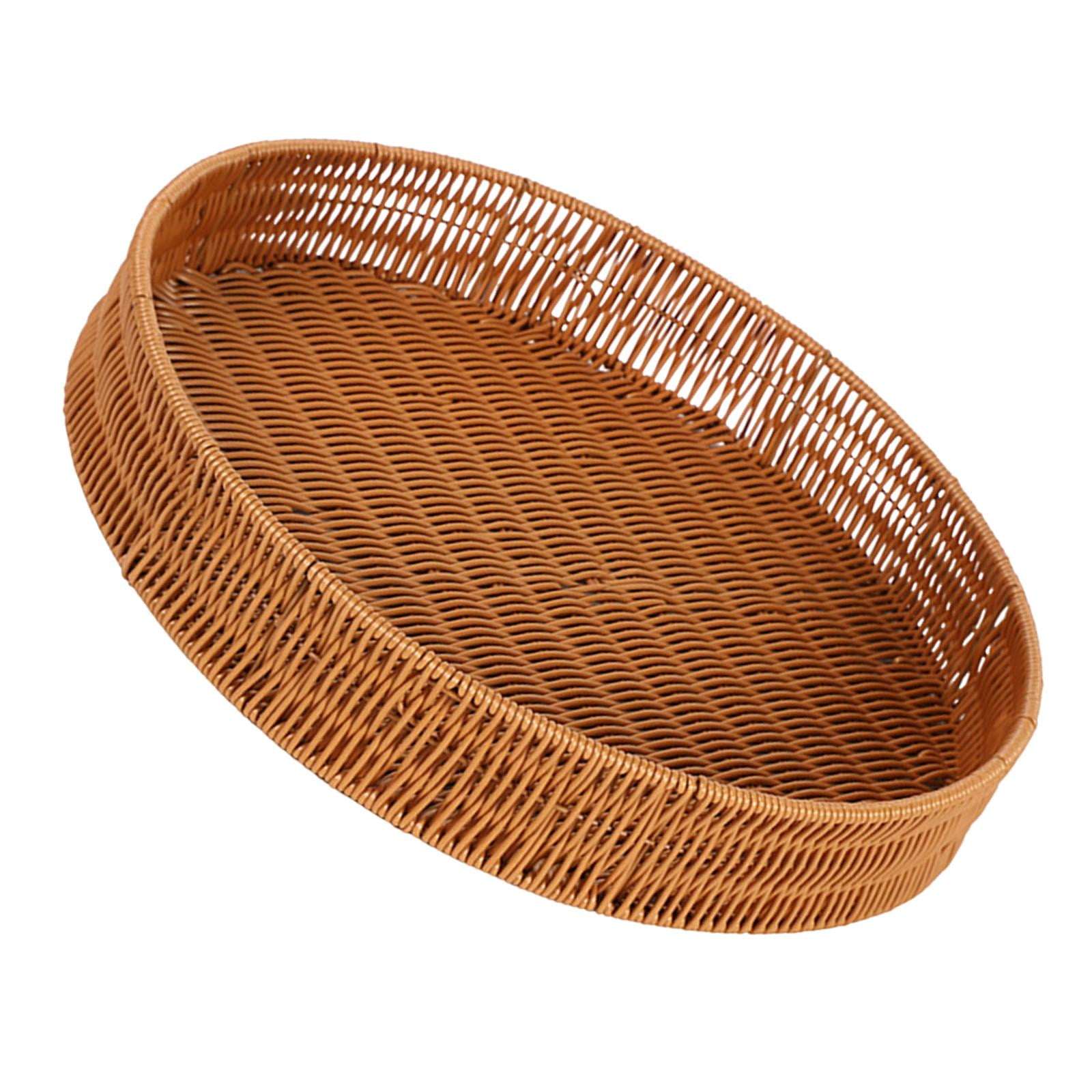 Bothyi - Cesta De Mimbre Para Decoración Del Hogar, Soporte Para Pañuelos De Baño, Organizador De Cuencos Para Llaves, Redondo L