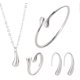 thumbnail image 4 of Juego de 4 joyas de plata de ley 925 para mujeres y niñas, con colgante de lágrima, collar, pendientes, pulsera y anillo, ideal para fiestas, reuniones, citas, bodas, regalos de cumpleaños diarios., 4 of 7