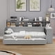 thumbnail image 2 of Wooden Twin Size Daybed with Storage Shelves, Multi-functional Bed with Twin Size Trundle Bed and Study Desk, Gray, 2 of 3