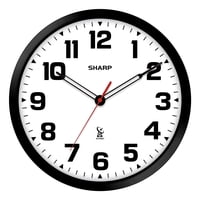 Reloj De Pared Sharp Atomic Analog 12 Negro Con Marco Elegante