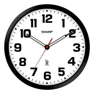 Reloj De Pared Sharp Atomic Analog 12 Negro Con Marco Elegante