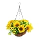 thumbnail image 3 of Cersonas colgantes de canasta de canasta decoración del jardín decoración del jardín plantador decorativo plantador para el hogar del césped interior Amarillo, 3 of 5